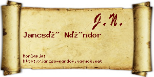 Jancsó Nándor névjegykártya